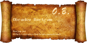 Obradov Bertram névjegykártya